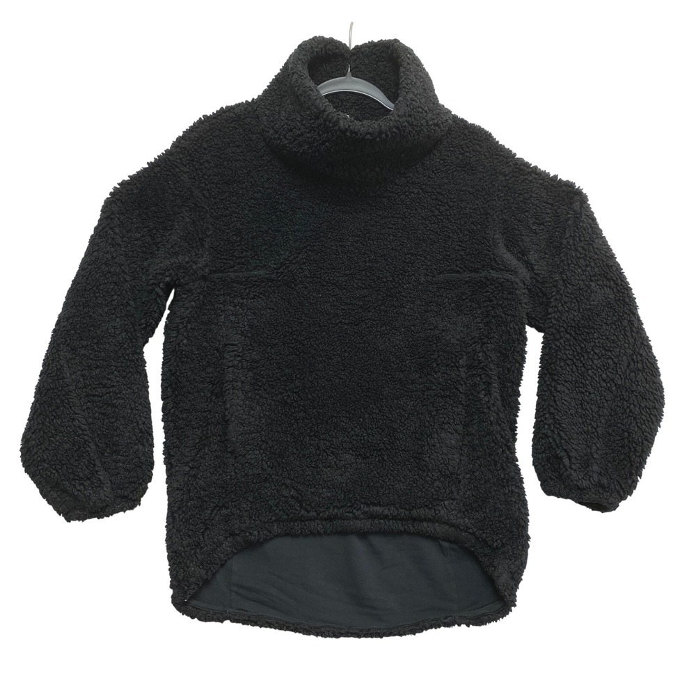 Lululemon Pullover Womens 2 Black Warmth Restore Sherpa Fleece Funnel Neck
